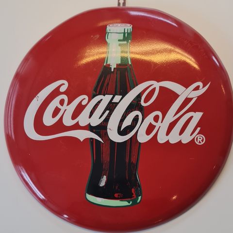 Coca Cola rundt metallskilt retro 40 cm diameter