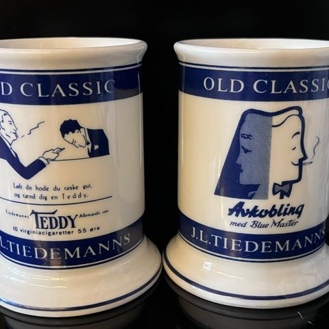 Old Classics samlerkrus Porsgrund - gammel reklame TEDDY og BLUE MASTER