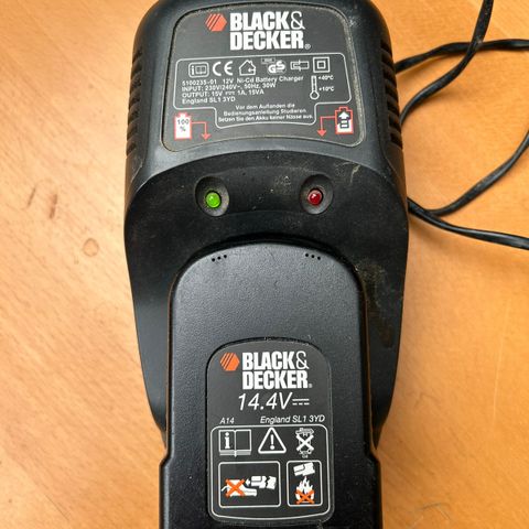 Black&Decker lader med batteri