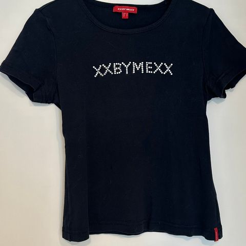 Sort XX by Mexx t-shirt m strass logo selges