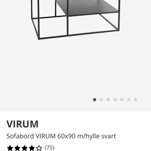 Sort Sofabord - Virum 60x90