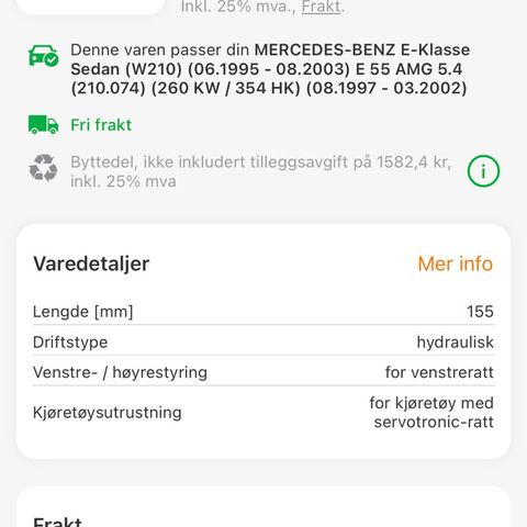 Mercedes W210 E55 AMG tannstang