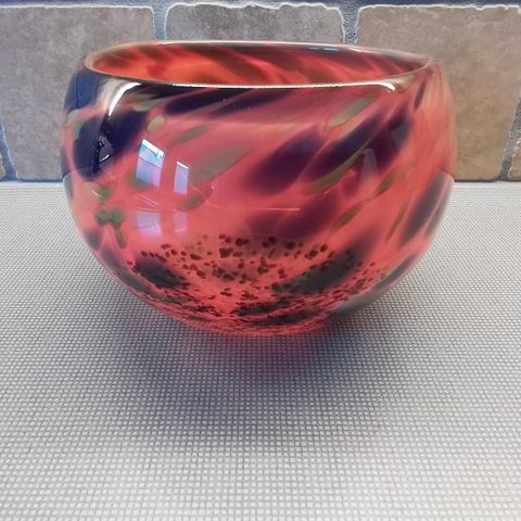 Vintage kunstglass bolle fra Randsfjord glass til salgs