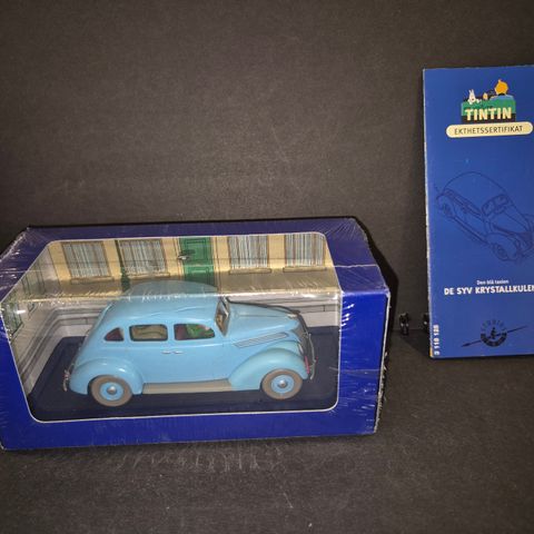 Tintin Bil samlemodell blå Taxi Ford V8 1937
