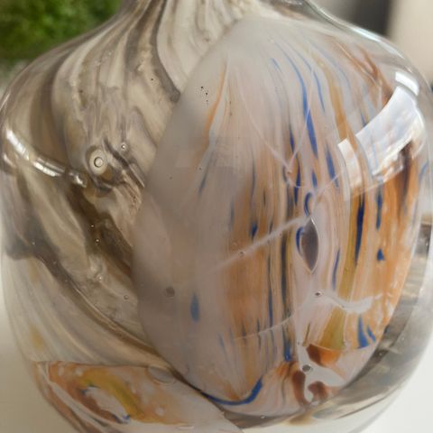 Vintage Retro glasskunstner Benny Motzfeldt vase feilfri og signert