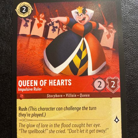 Queen of hearts uncommon Disney Lorcana samlekort