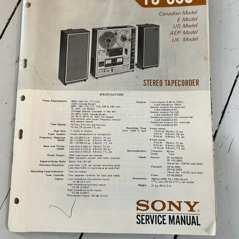 Sony TC-630 brukermanual