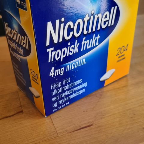 Nikotin tyggis, sukkerfri m/ tropisk frukt