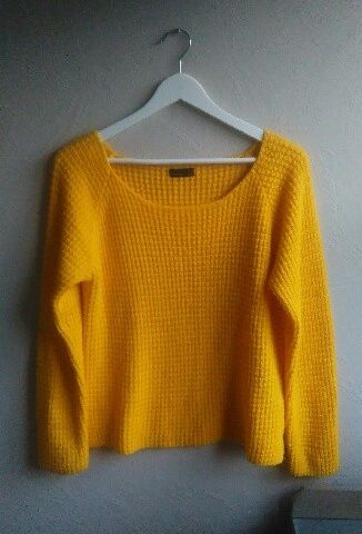 Gul vår strikket genser fra Vero Moda størrelse medium (M)