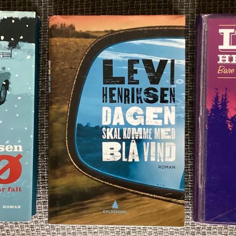 LEVI HENRIKSEN-3 meget flotte bøker«DAGEN SKAL KOMME MED BLÅ VIND»«SNØ VIL FALLE