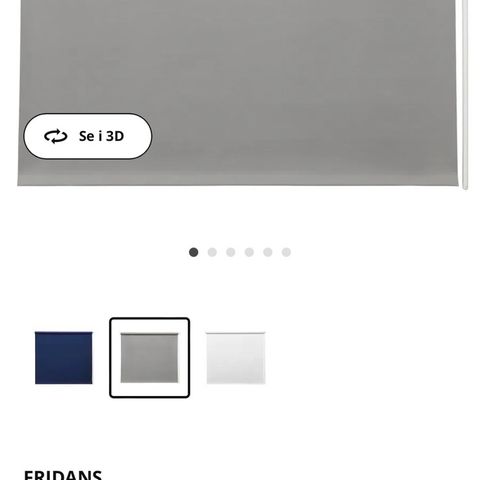 FRIDANS Lystett rullegardin, grå, 160x195 cm