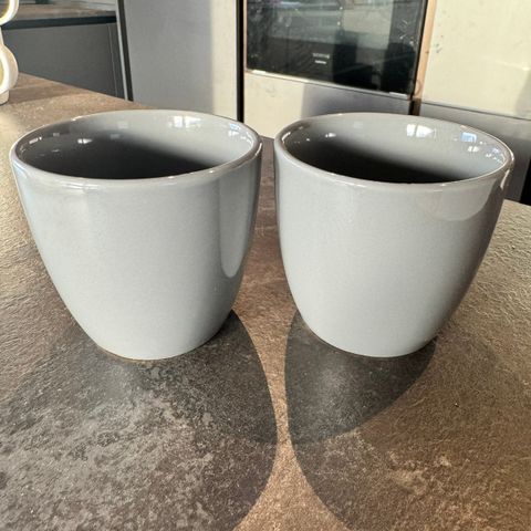 2 stk grå kopper / krus fra Søstrene Grene