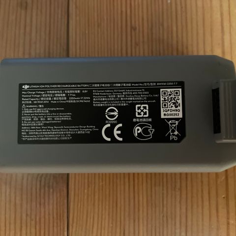 DJI mini 2 batteri med feil