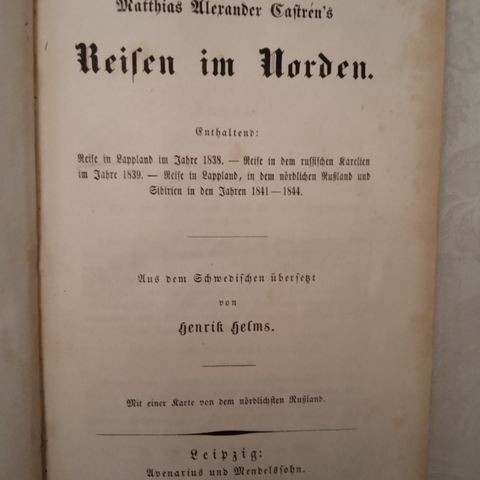 Reisen im Norden (1853) av M.A. Castrén
