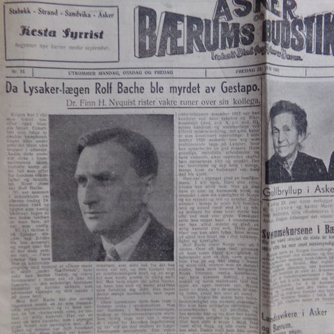 Asker og Bærums Budstikke - 8 utgaver fra mai/juni 1945
