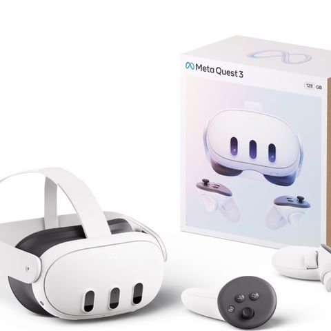 Nesten ubrukt Meta Quest 3 VR briller med MYE tilbehør