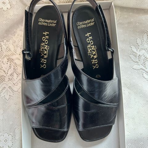 Sandalet Slingback Leonardo Toscana Italy Ekte skinn Size 41/2 Str 37/38