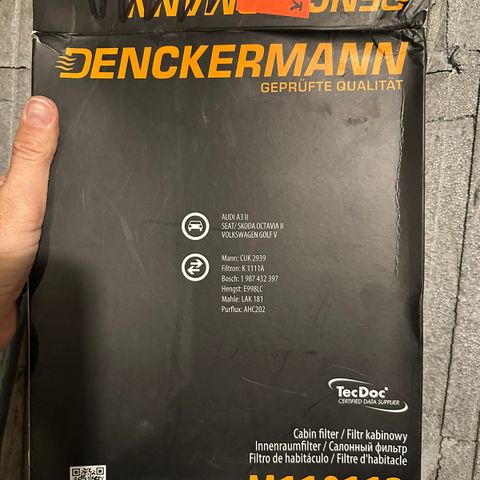Nytt Denkermann cabinfilter Audi A3 mm