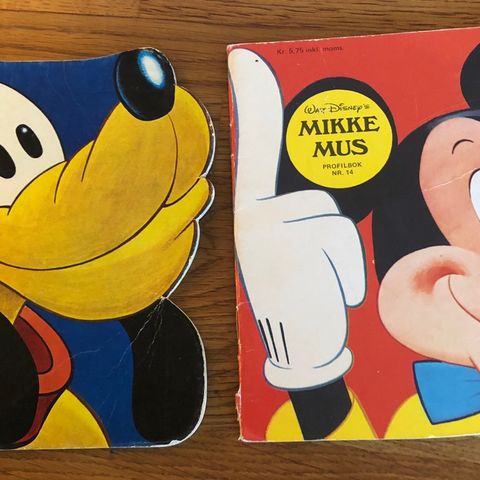 Retro Walt Disney profilbok - 1975 og 1976 - begge for 100,-