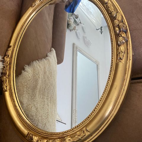 Speil vintage «gull» ca 45*56 cm