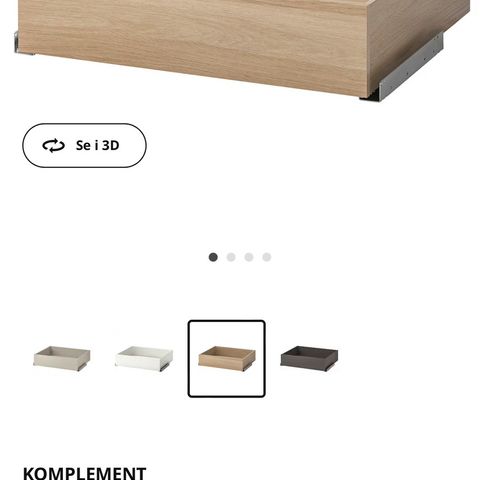 Ikea Komplement skuff i eik 75 x 58