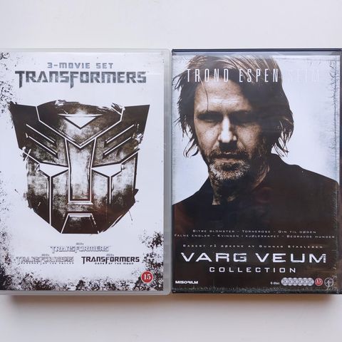 "TRANSFORMERS" og "VARG VEUM" samlebokser DVD