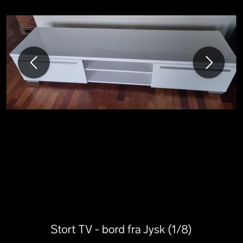 TV - bord i hvit høyglans