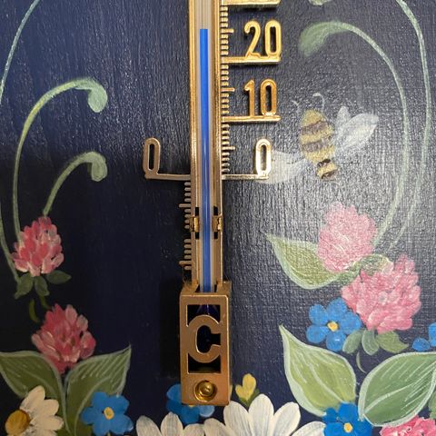 Kjøkkendekorasjon i tre med termometer