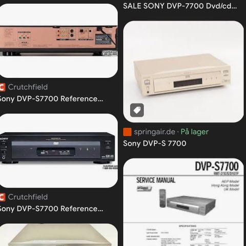 Sony dvp 7700 i svart ønskes kjøpt