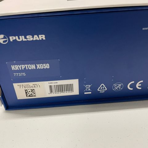 Pulsar Krypton XG50 med okular. Termisk sikte, clip on