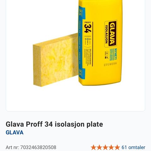 Glava Proff 34 isolasjon plate