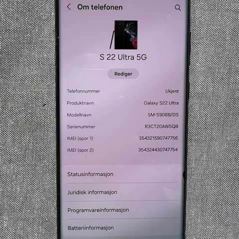 Samsung S22 Ultra 5G 256GB/12GB