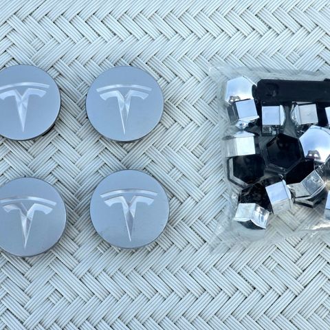 Tesla S.3.XY Model senterkopp sett (Sølv)