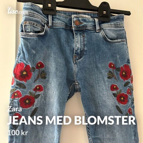 Jeans med blomster