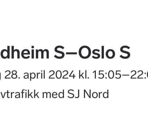 28. april: Trondheim–Oslo