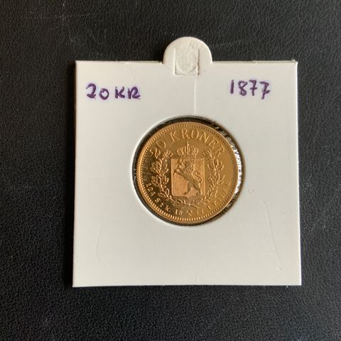 Norsk 20 krone gullmynt 1877