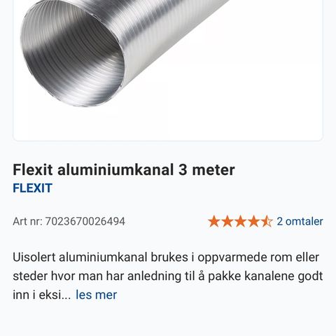 Flexit Alukanal 3m ø125