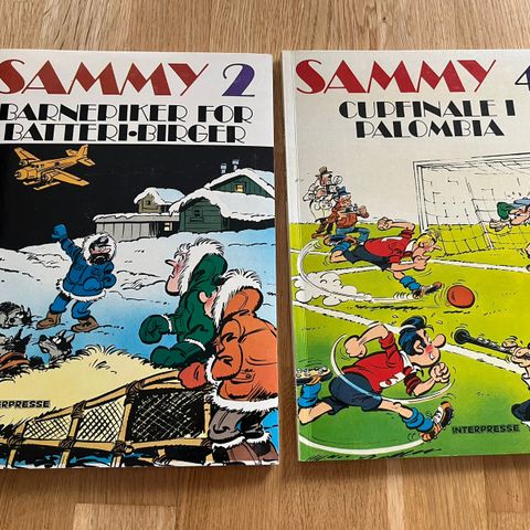 Tegneseriealbum - Sammy 2 «Batteri-Birger» / Sammy 4 «Cupfinale i Palombia»