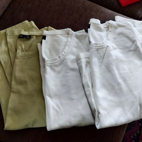 3 langermede t-skjorter i kraftig bomull XL