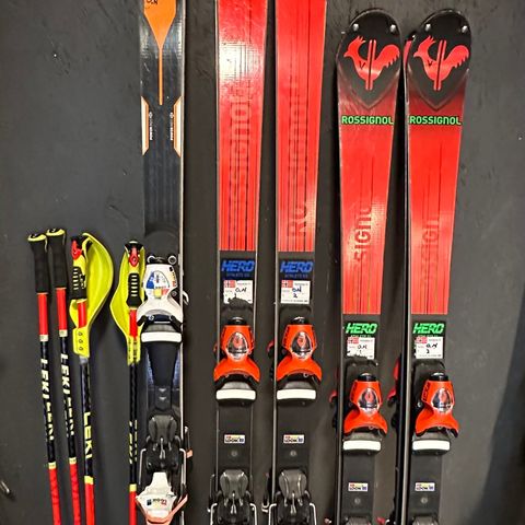 Rossignol/ Dynastar/ Leki; Komplett ski/ stav pakke for 1. års U16 løper