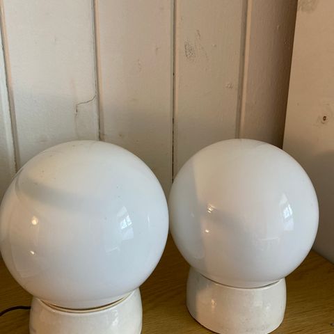 2 lampekuppel retro kule hvite