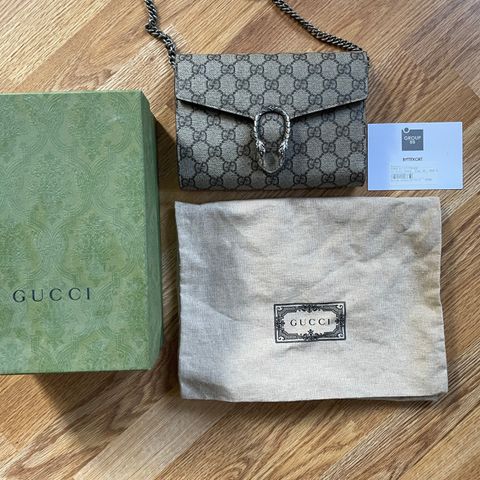 Gucci Dionysus GG Supreme Canvas Chain Wallet / åpen for bytte