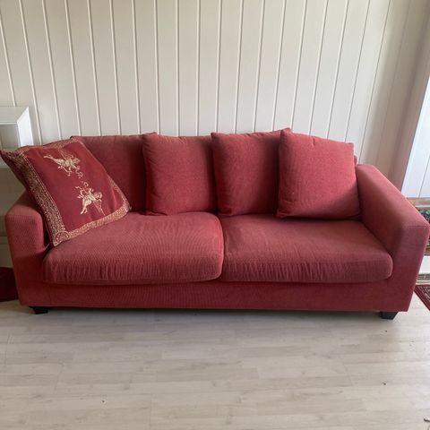 3-seter sofa Rød