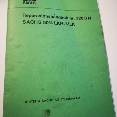 Reparasjonshåndbok nr. 320.8 N Sachs 50/4 LKH-MLK