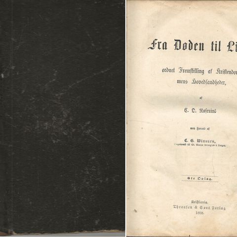 C. O, Rosenius: Fra Døden til Livet   Throndsen & Søns Forlag 1898