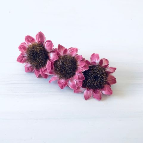Vintage hårspenne med blomster 💕  rosa solsikker