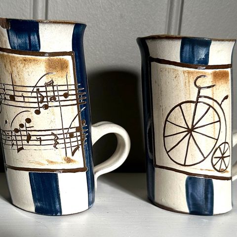 2 artige keramikk kopper / kaffekopper - håndlaget keramikk