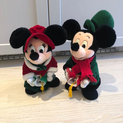 Minnie mus og Mikke mus julefigurer / bamser Disney store