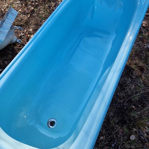 Blått retro badekar