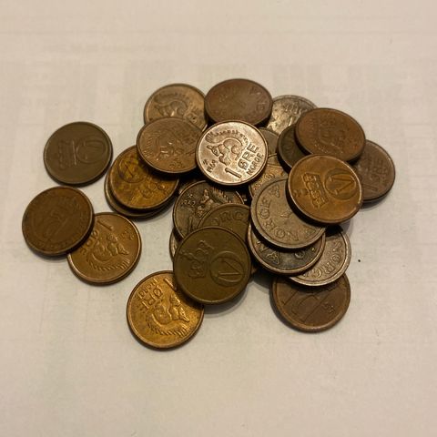 1-øre 30stk mynt